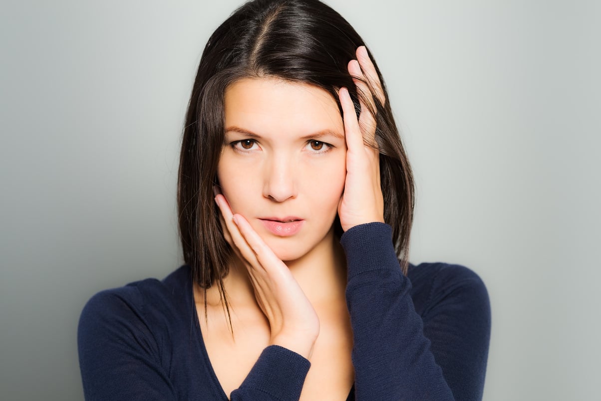 Beautiful woman with a neutral expression